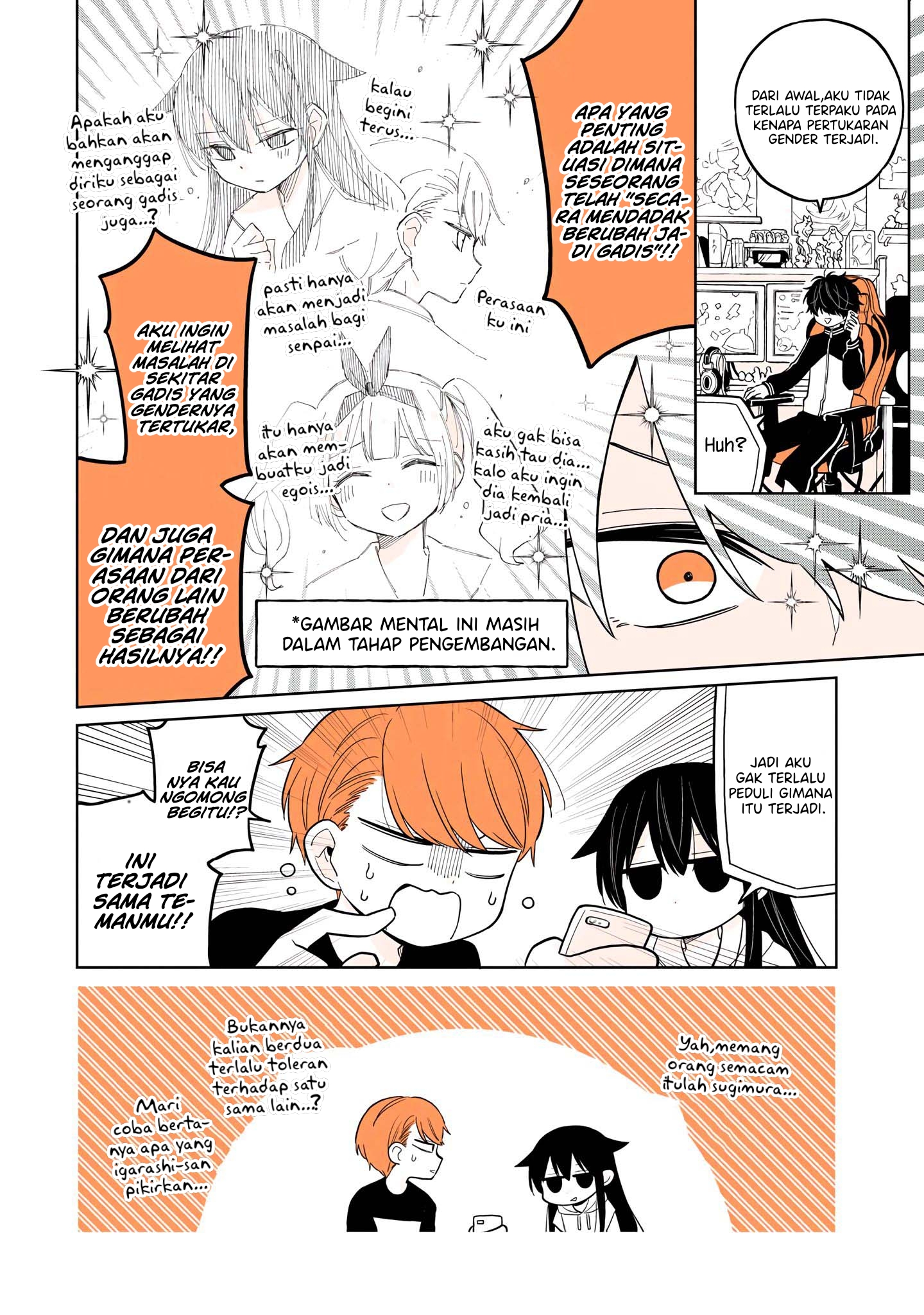 Mendokusagari Danshi ga Asa Okitara Onnanoko ni Natteita Hanashi Chapter 15.1 - halaman 7