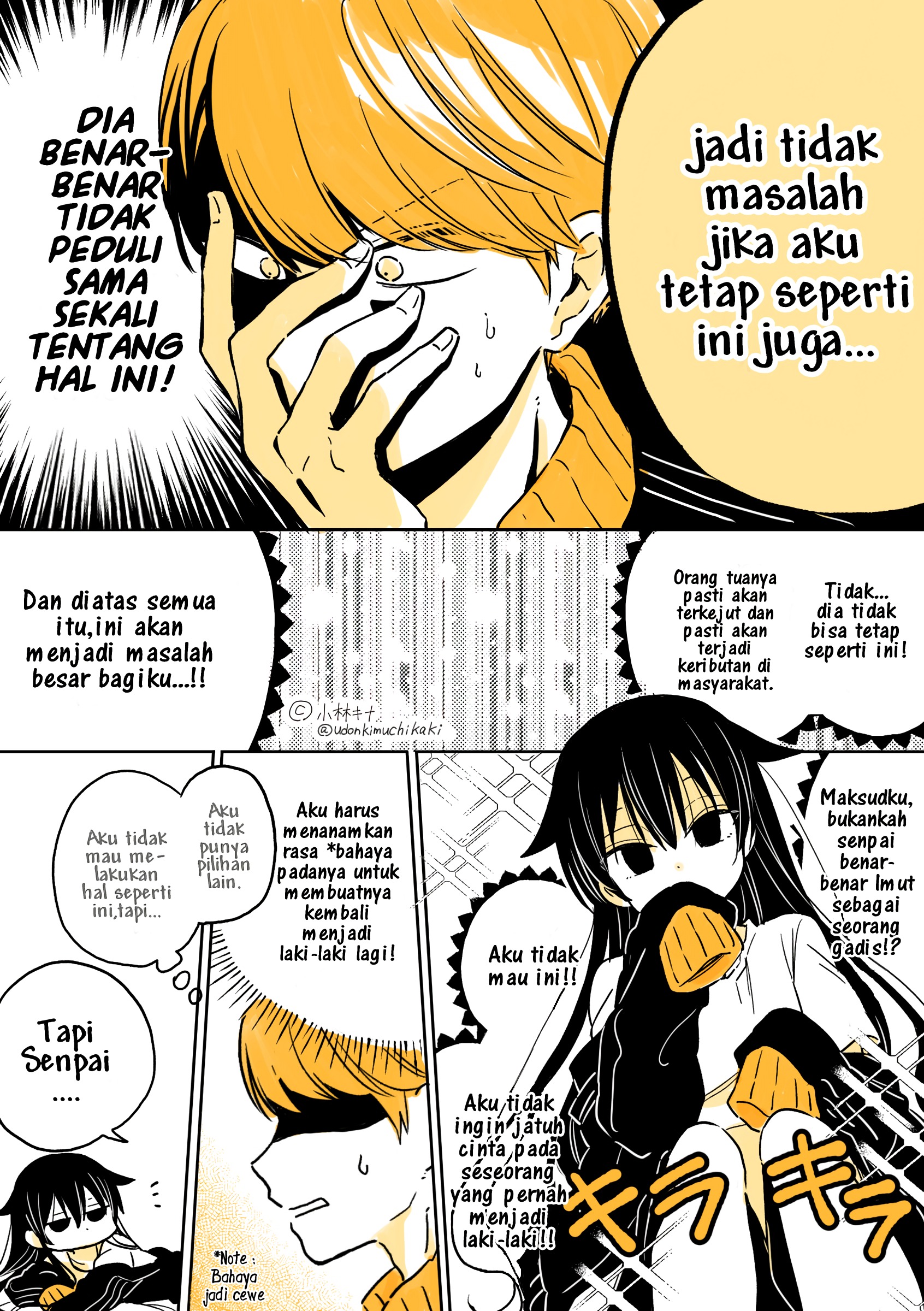 Mendokusagari Danshi Koukousei ga Asa Okitara Onnanoko ni Natteita Hanashi (Pre-Serialization) Chapter 1 - halaman 4