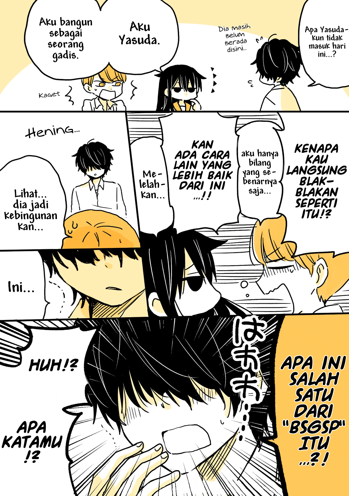 Mendokusagari Danshi Koukousei ga Asa Okitara Onnanoko ni Natteita Hanashi (Pre-Serialization) Chapter 3 - halaman 4