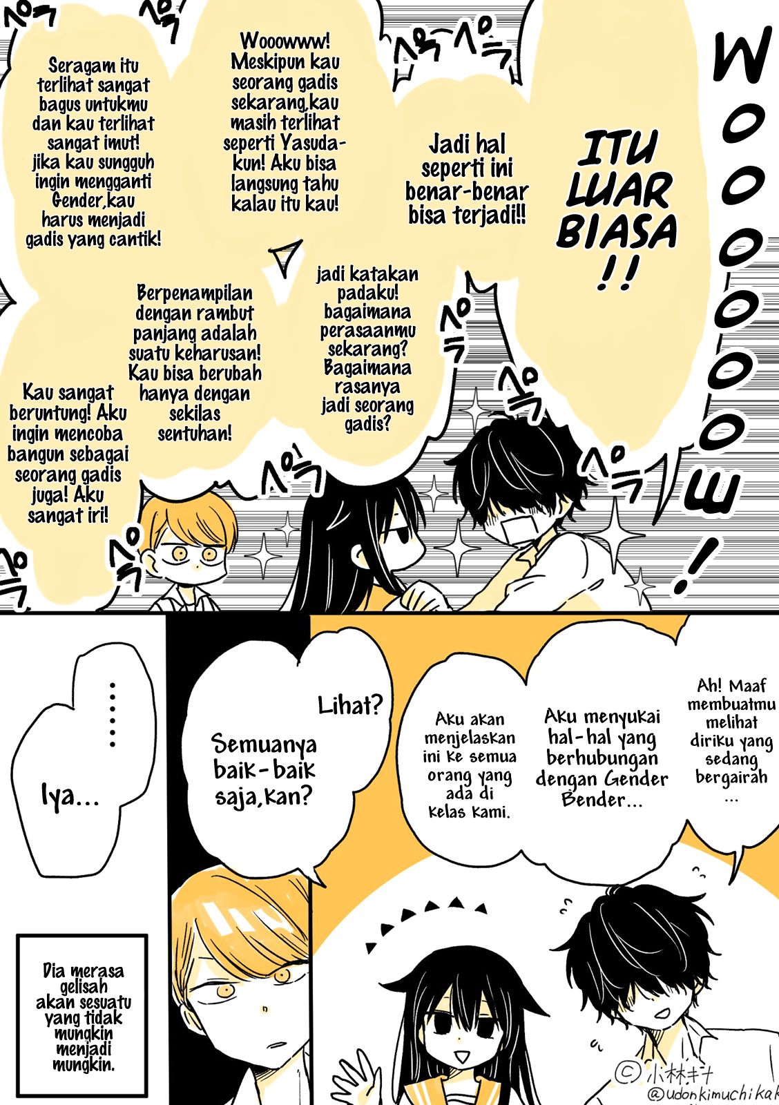 Mendokusagari Danshi Koukousei ga Asa Okitara Onnanoko ni Natteita Hanashi (Pre-Serialization) Chapter 3 - halaman 5