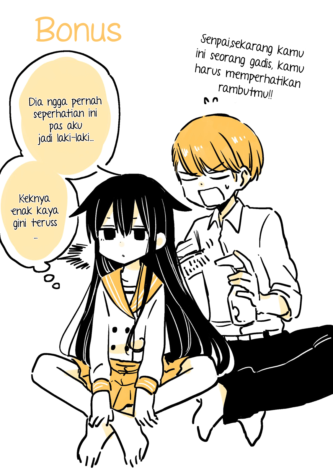 Mendokusagari Danshi Koukousei ga Asa Okitara Onnanoko ni Natteita Hanashi (Pre-Serialization) Chapter 4 - halaman 5