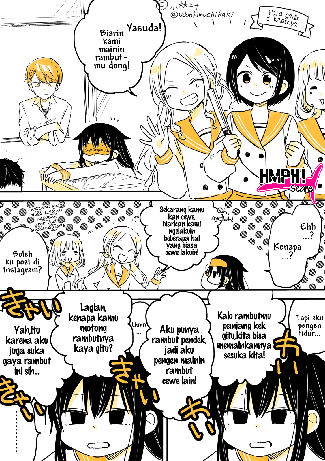 Mendokusagari Danshi Koukousei ga Asa Okitara Onnanoko ni Natteita Hanashi (Pre-Serialization) Chapter 5 - halaman 2