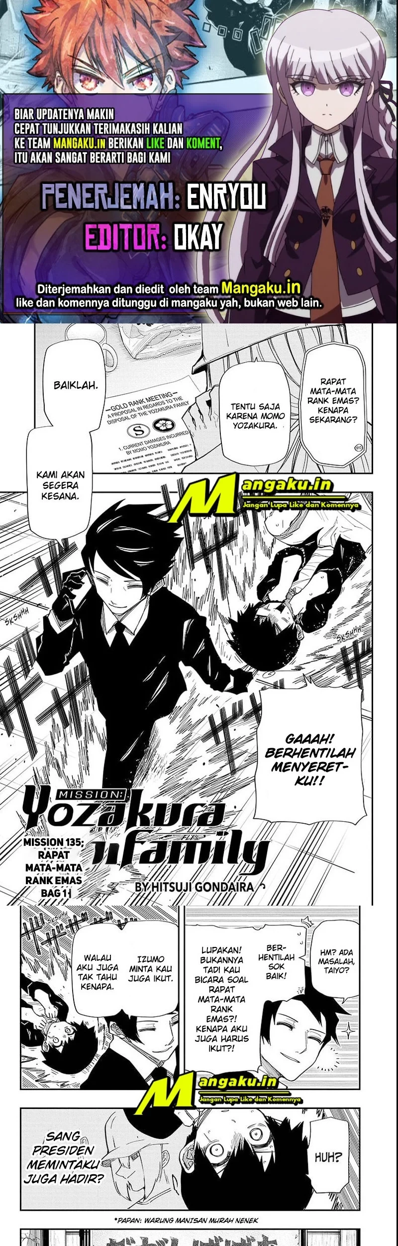 Mission: Yozakura Family Chapter 135 - halaman 1