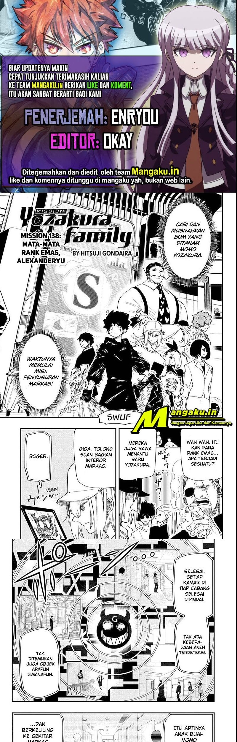 Mission: Yozakura Family Chapter 138 - halaman 1