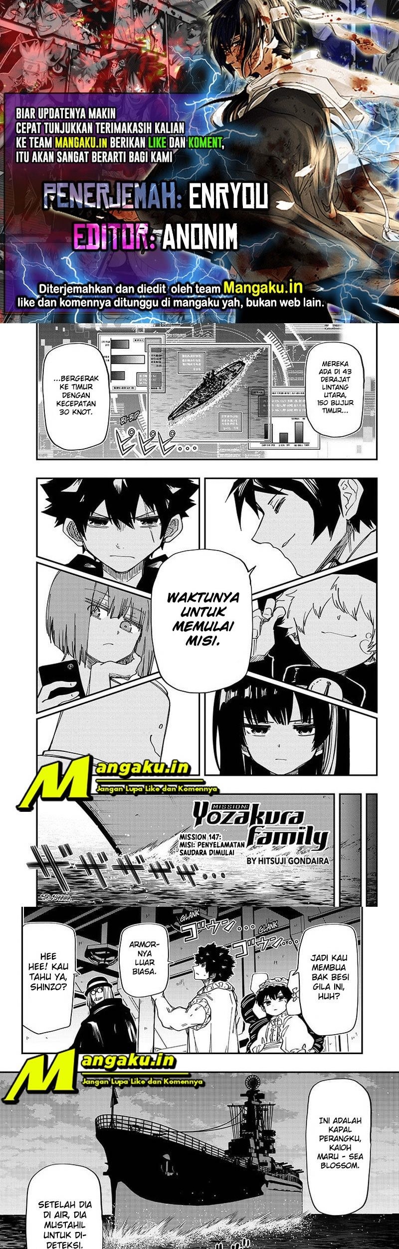 Mission: Yozakura Family Chapter 147 - halaman 1