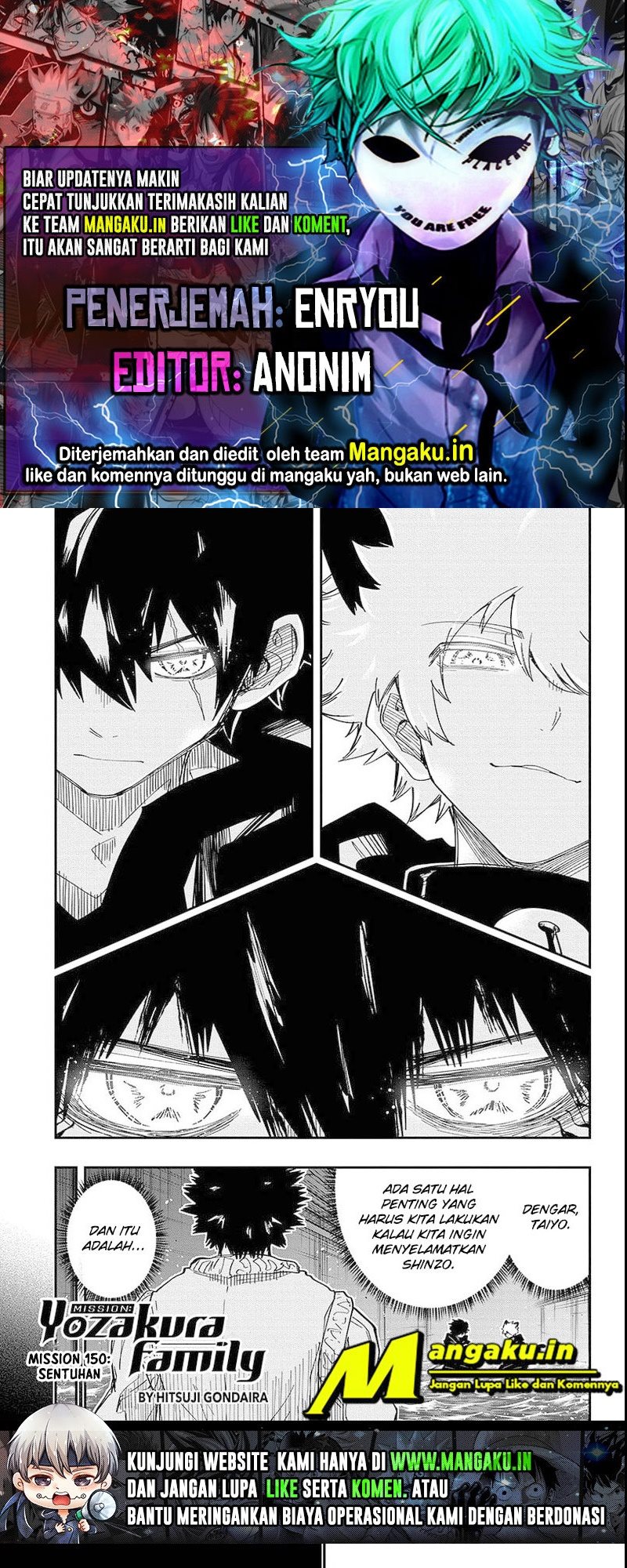 Mission: Yozakura Family Chapter 150 - halaman 1