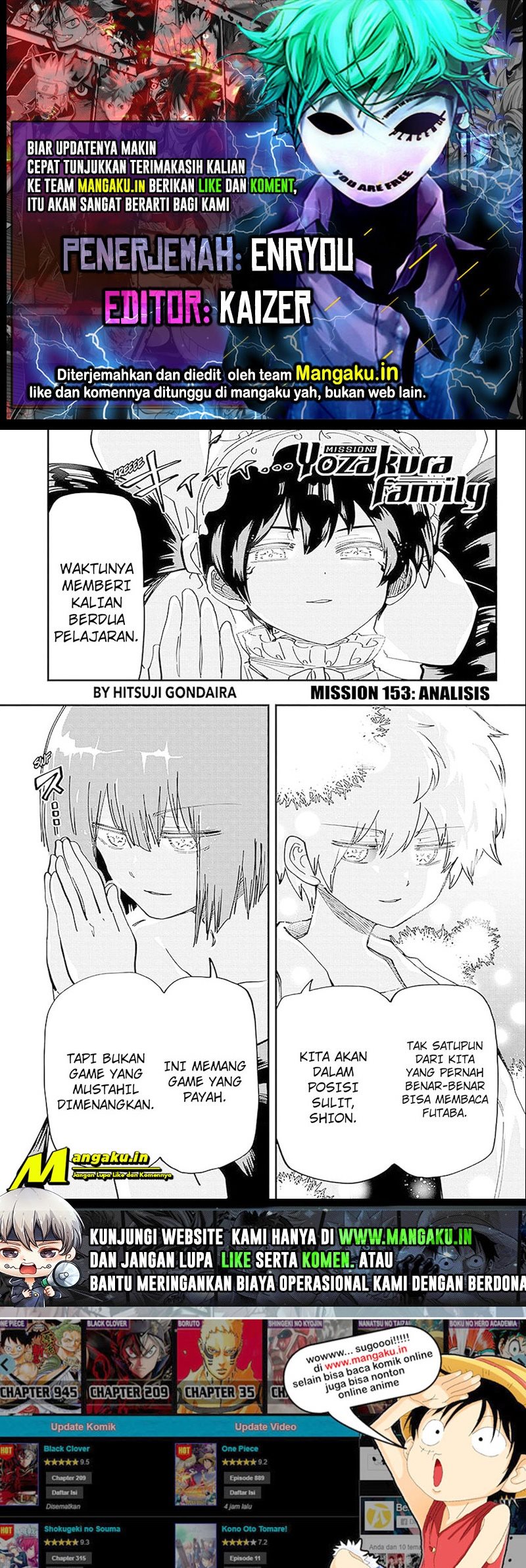 Mission: Yozakura Family Chapter 153 - halaman 1