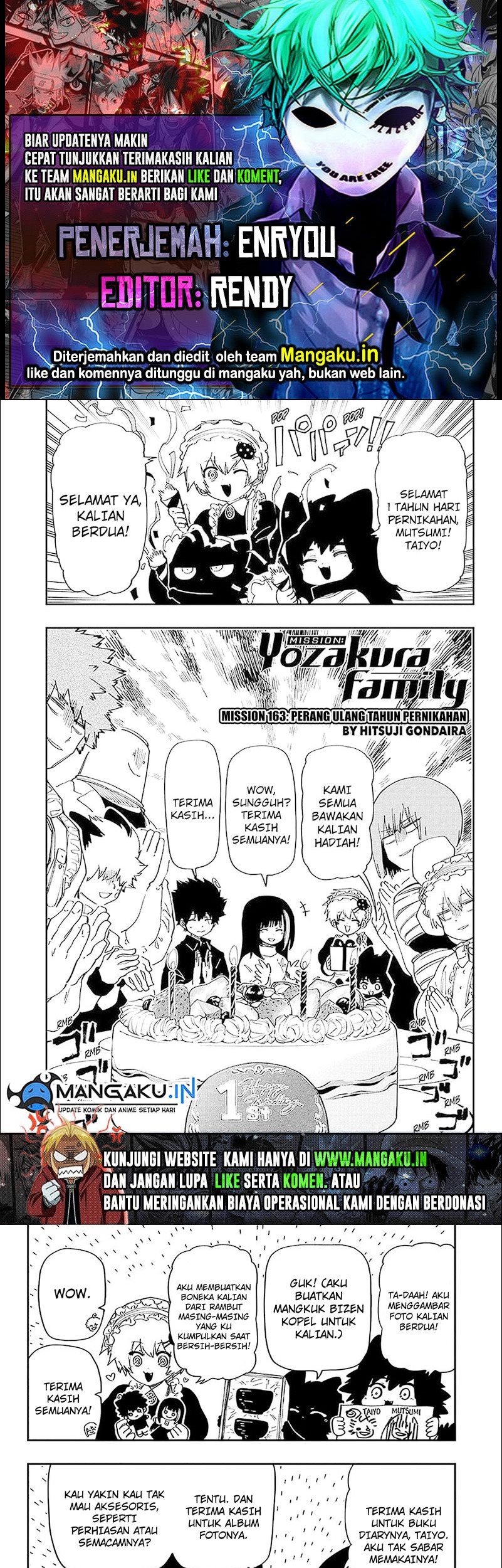 Mission: Yozakura Family Chapter 163 - halaman 1