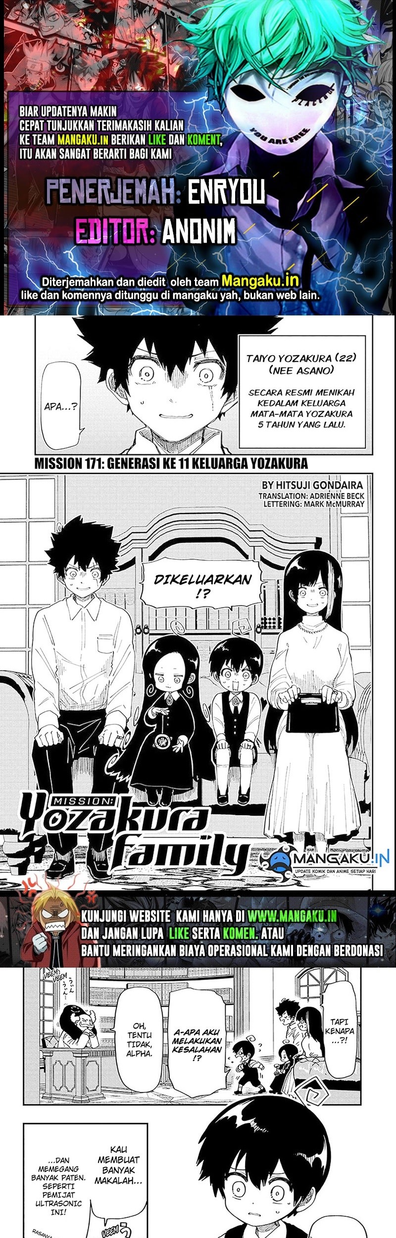 Mission: Yozakura Family Chapter 171 - halaman 1