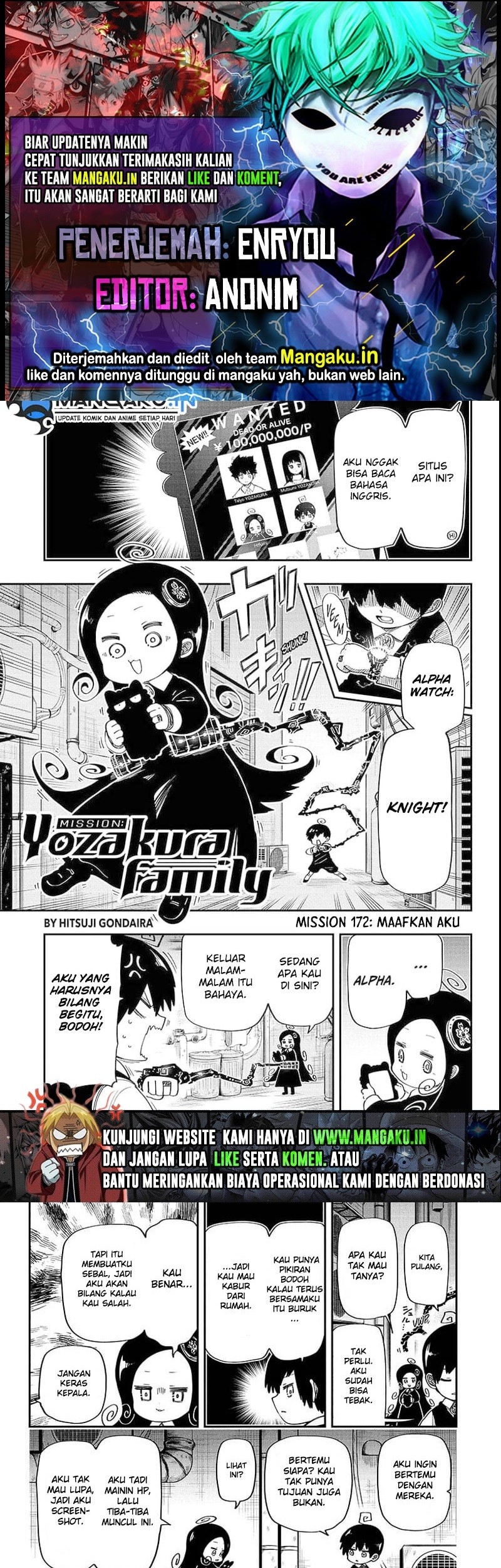 Mission: Yozakura Family Chapter 172 - halaman 1