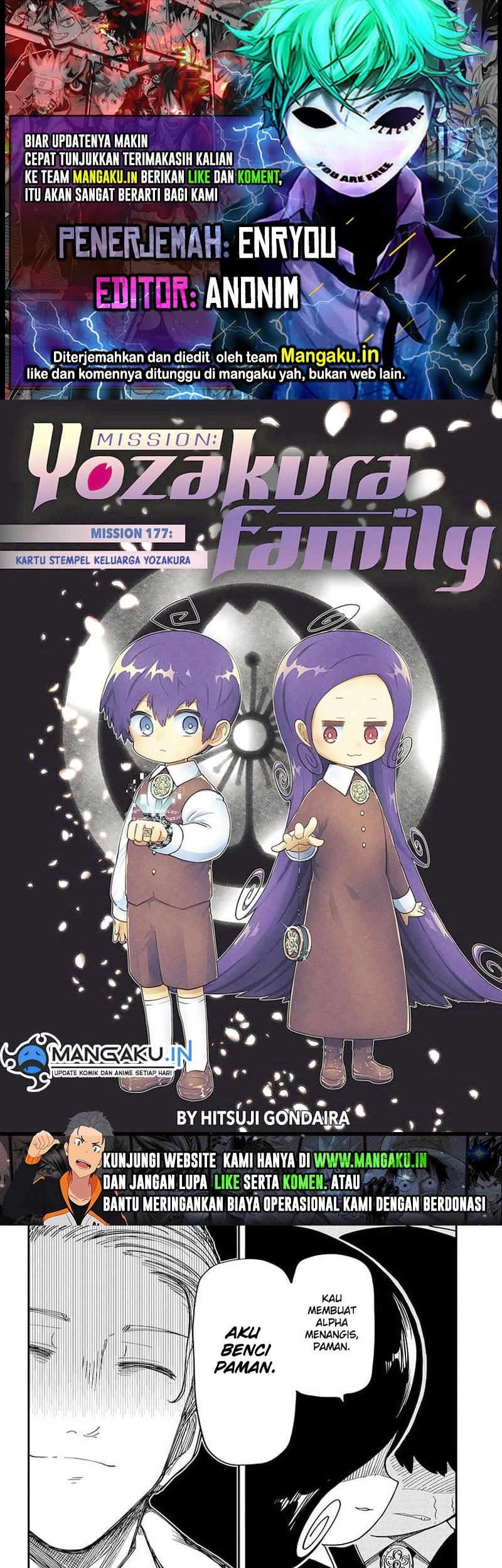 Mission: Yozakura Family Chapter 177 - halaman 1