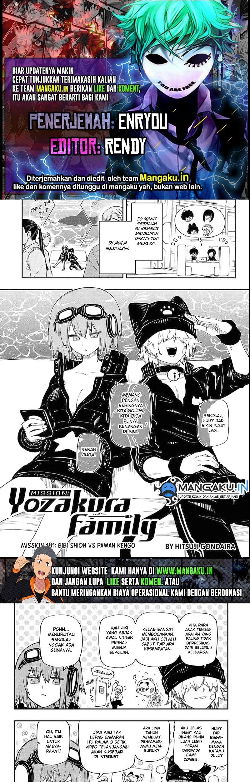 Mission: Yozakura Family Chapter 181 - halaman 1