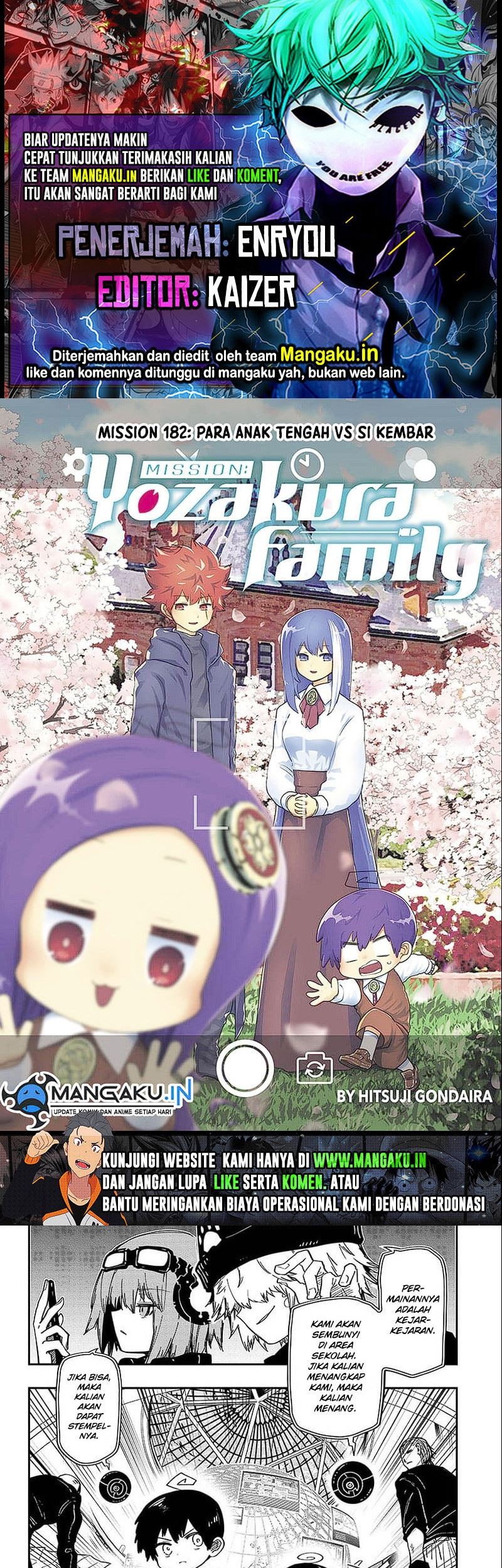 Mission: Yozakura Family Chapter 182 - halaman 1