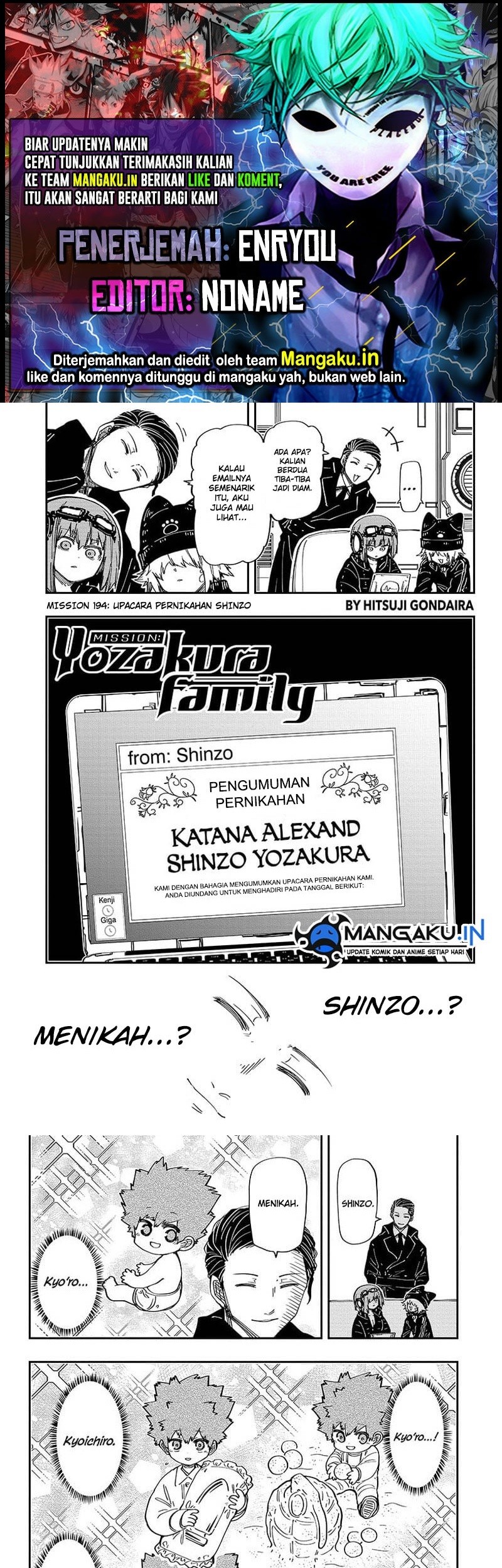 Mission: Yozakura Family Chapter 194 - halaman 1
