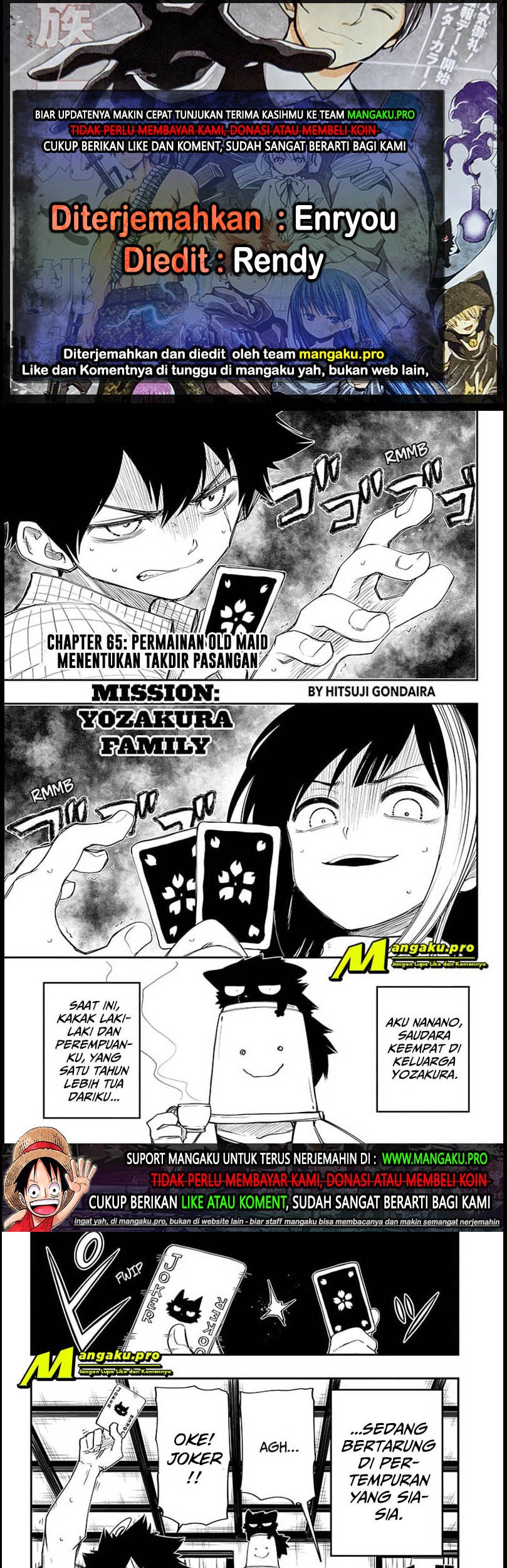 Mission: Yozakura Family Chapter 65 - halaman 1