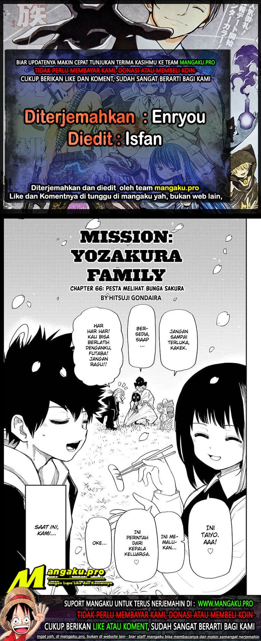 Mission: Yozakura Family Chapter 66 - halaman 1