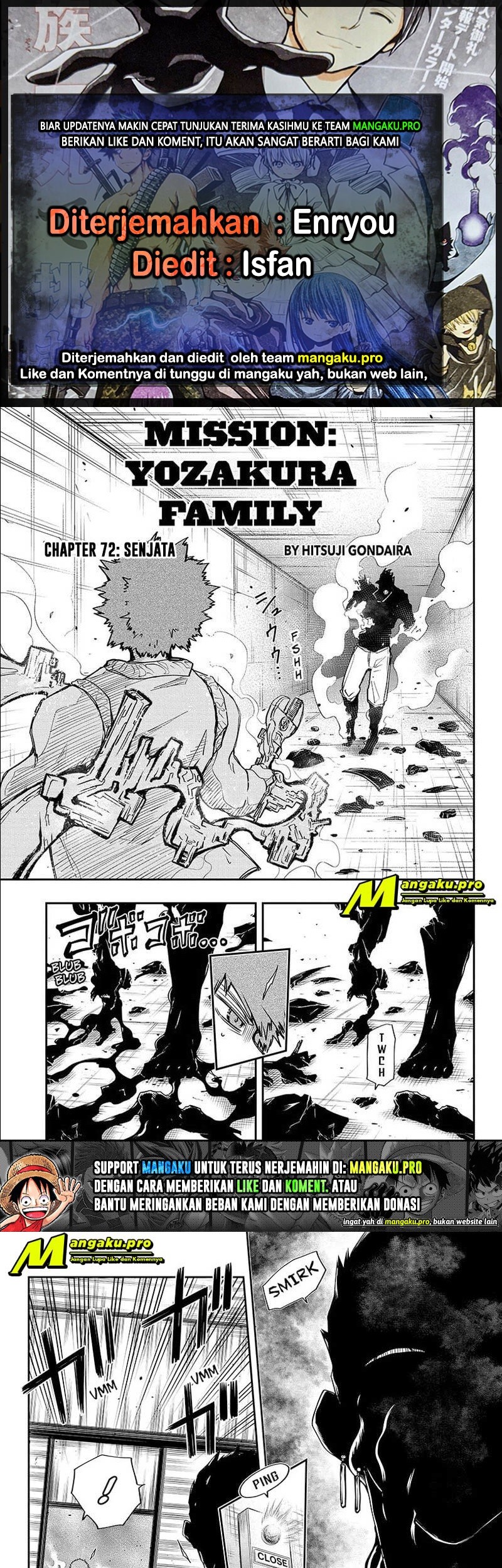 Mission: Yozakura Family Chapter 72 - halaman 1