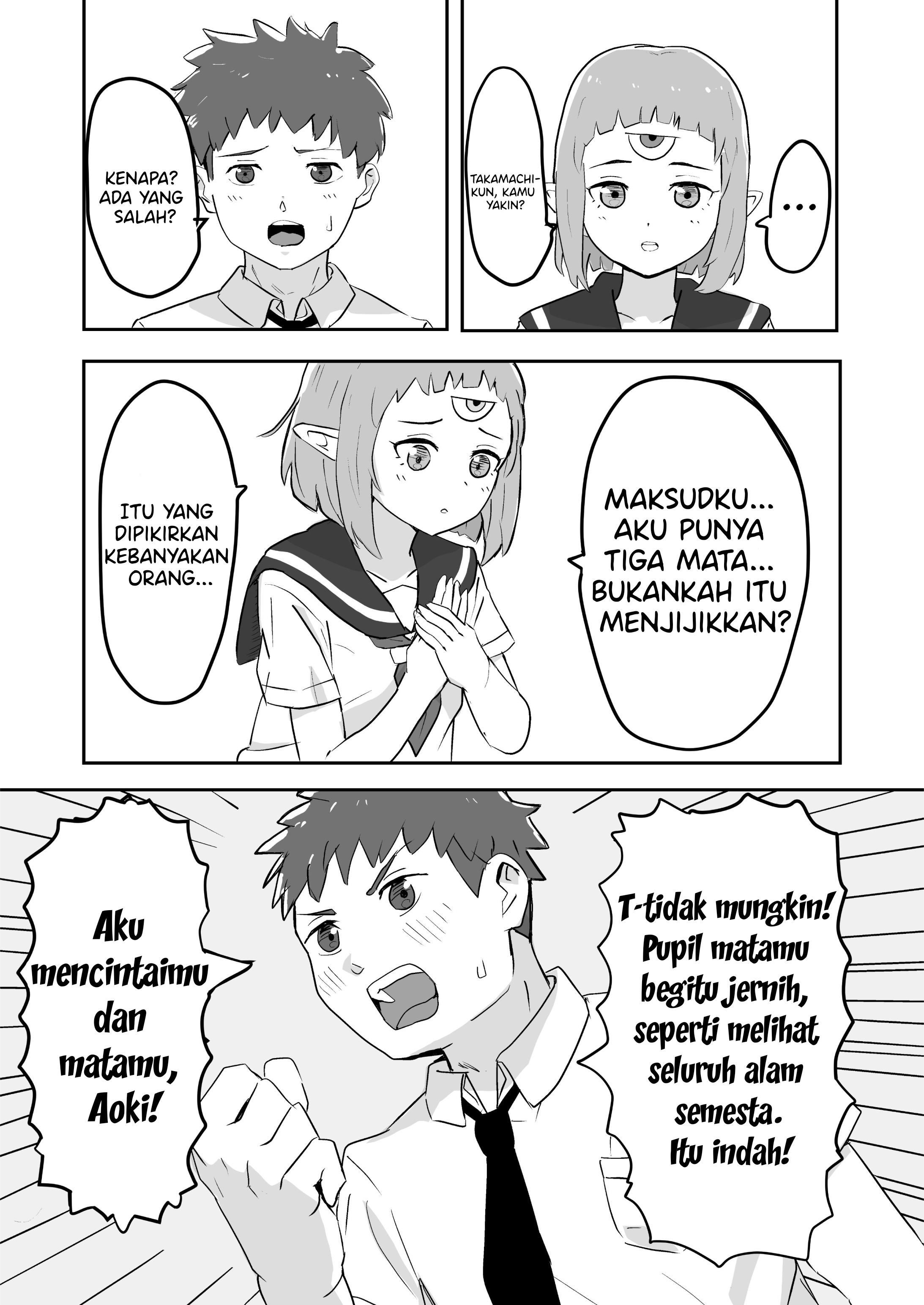 Mitsume no Onna no Ko ni Kokuhaku Suru Hanashi Chapter 0 - halaman 2