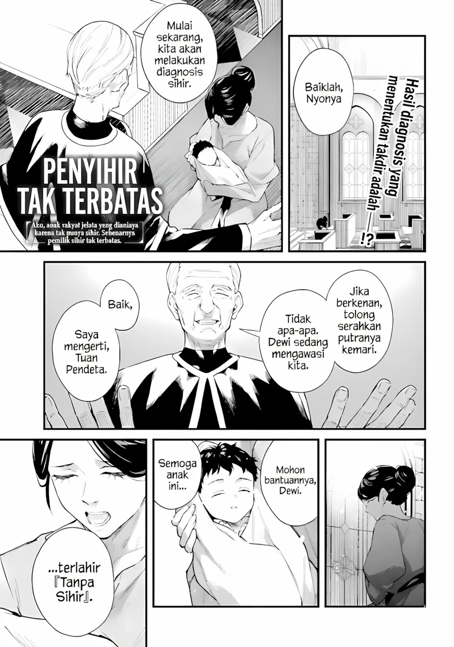 Mugen no Majutsu Shi Maryoku Nashi de Heimin no Ko to Hakugai Sareta Ore. Jitsuha Mugen no Maryoku Mochi Chapter 1 - halaman 2