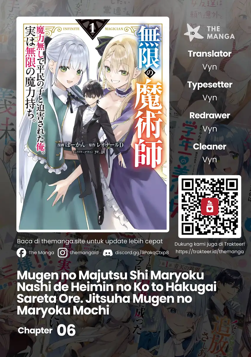 Mugen no Majutsu Shi Maryoku Nashi de Heimin no Ko to Hakugai Sareta Ore. Jitsuha Mugen no Maryoku Mochi Chapter 6 - halaman 1