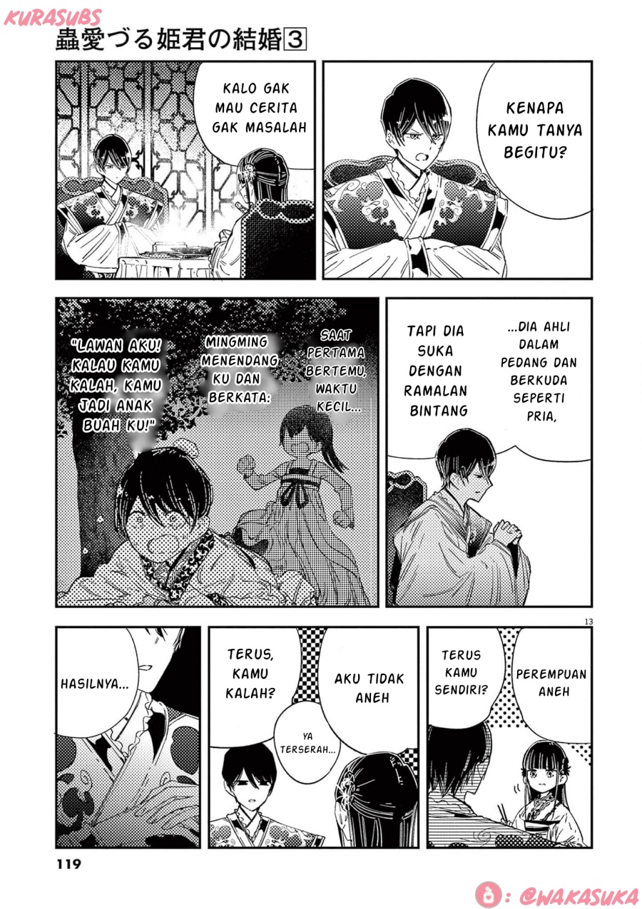 Mushi Mezuru Himegimi no Kekkon Chapter 21 - halaman 13