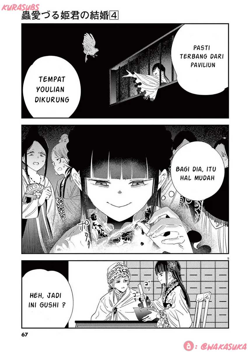 Mushi Mezuru Himegimi no Kekkon Chapter 27 - halaman 9
