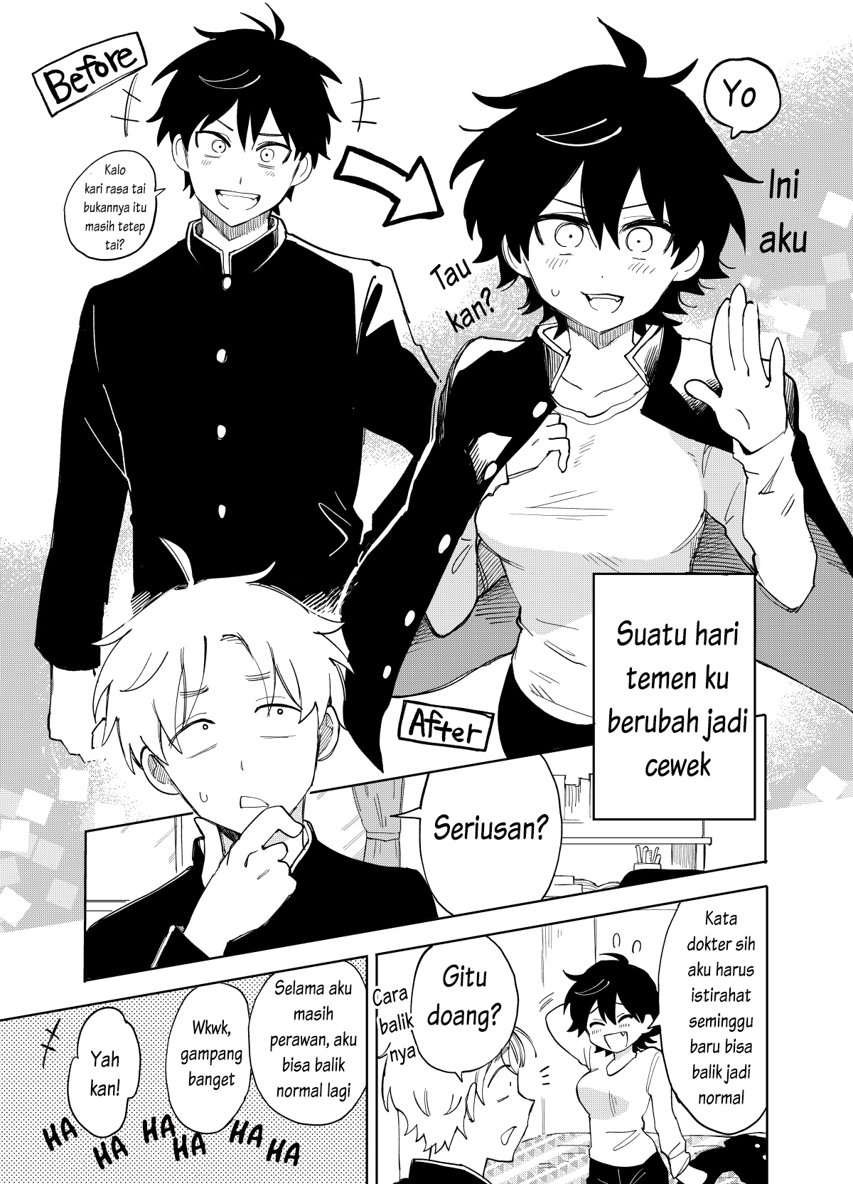 My friend turned into a woman Chapter 0 - halaman 1