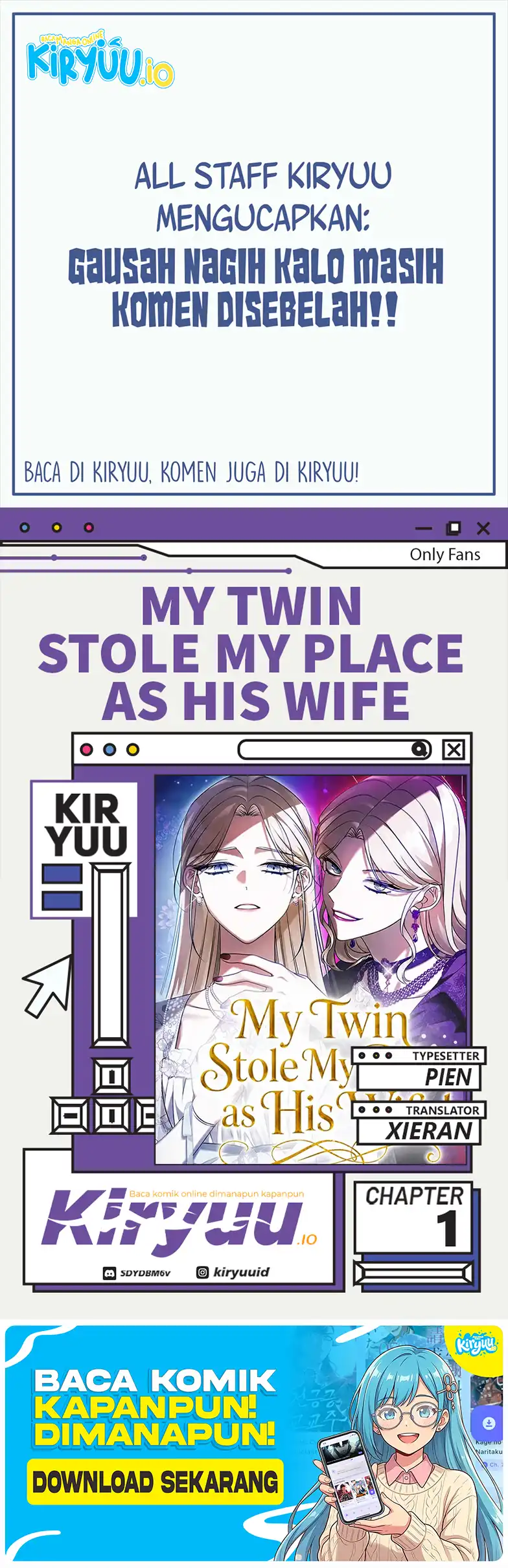 My Twin Stole My Place as His Wife Chapter 1 - halaman 1