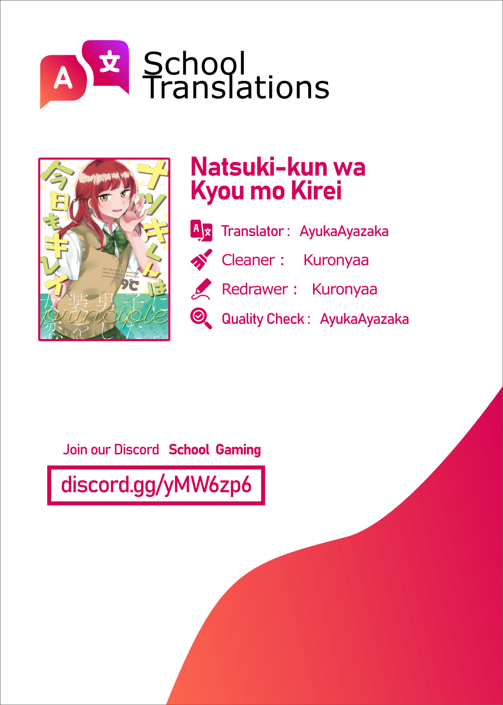 Natsuki-kun wa Kyou mo Kirei Chapter 3 - halaman 1