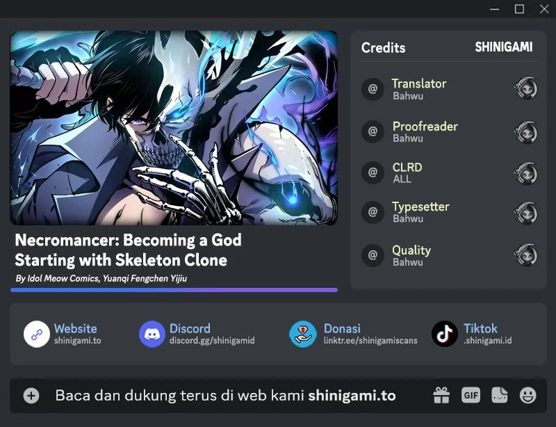 Necromancer: Becoming A God Starting With Skeleton Clone Chapter 4 - halaman 1