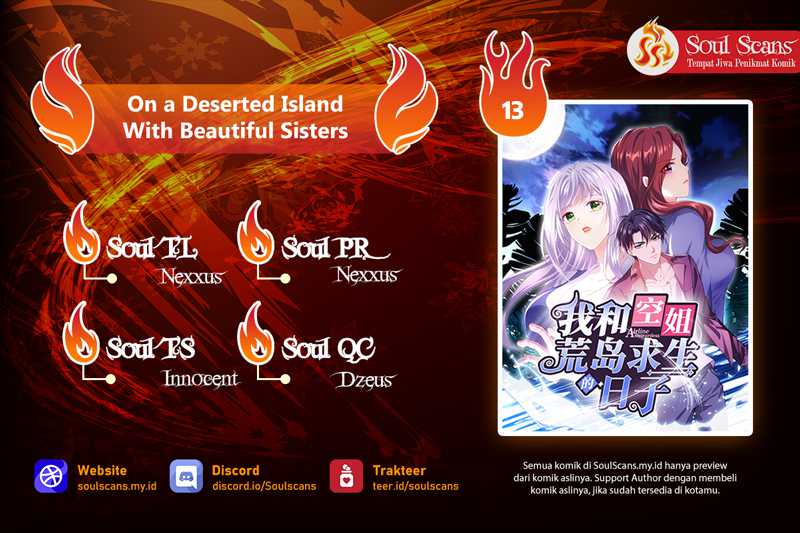 On a Deserted Island with Beautiful Sisters Chapter 13 - halaman 1