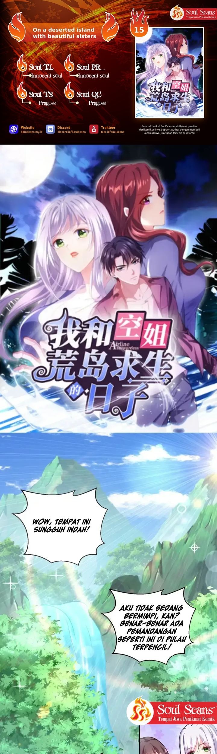 On a Deserted Island with Beautiful Sisters Chapter 15 - halaman 1
