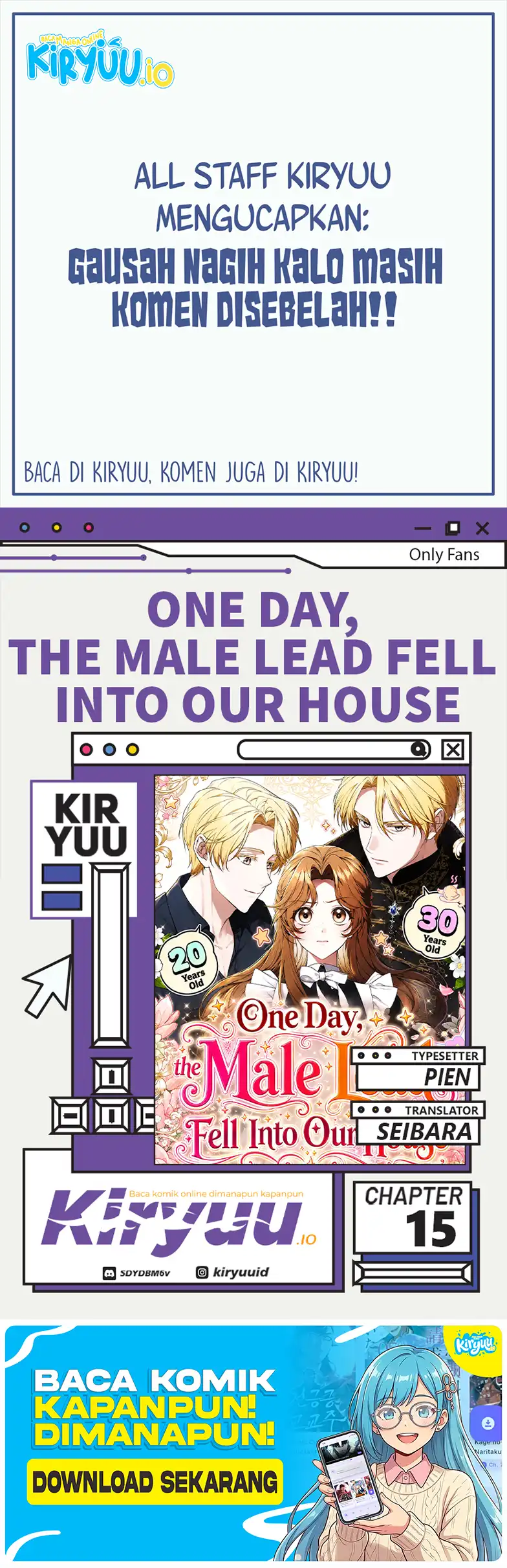 One Day, the Male Lead Fell Into Our House Chapter 15 - halaman 1