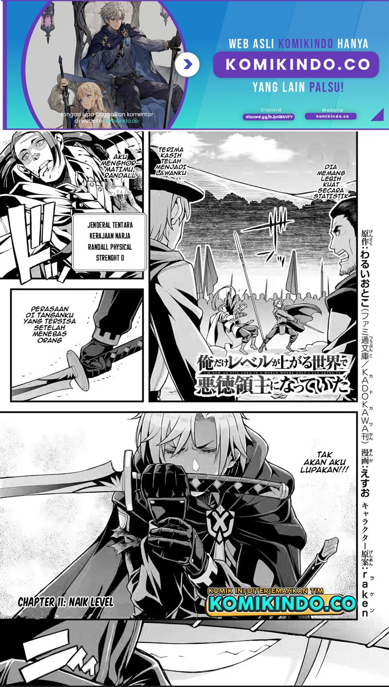 Ore dake Level ga Agaru Sekai de Akutoku Ryoushu ni Natteita Chapter 11 - halaman 2