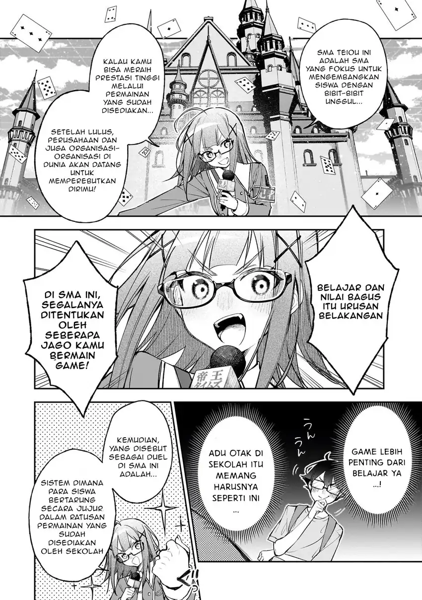 Ore wa Gakuen Zunou Battle no Ensyutsuka!: Jishou Mob ga Kage kara Egaku Saikyou Shujinkou Musou Scenario Chapter 2.1 - halaman 7