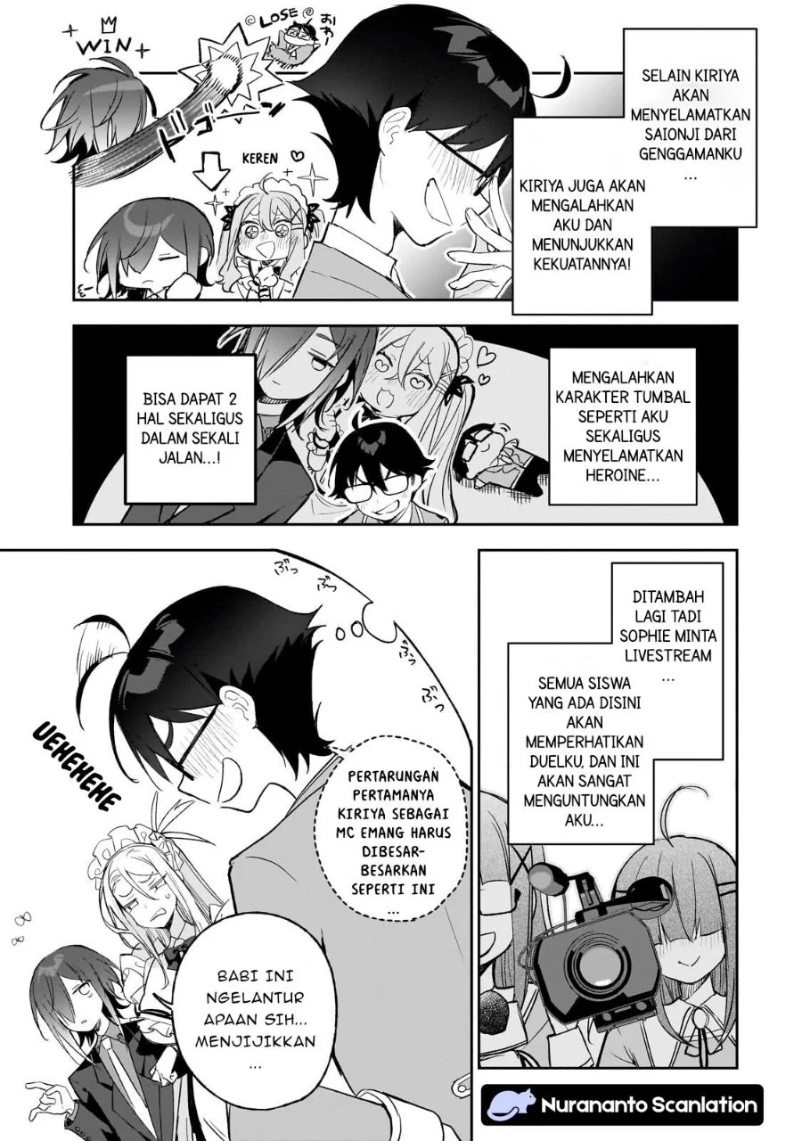 Ore wa Gakuen Zunou Battle no Ensyutsuka!: Jishou Mob ga Kage kara Egaku Saikyou Shujinkou Musou Scenario Chapter 4.2 - halaman 9