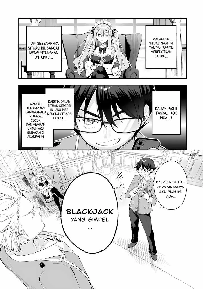 Ore wa Gakuen Zunou Battle no Ensyutsuka!: Jishou Mob ga Kage kara Egaku Saikyou Shujinkou Musou Scenario Chapter 5 - halaman 5