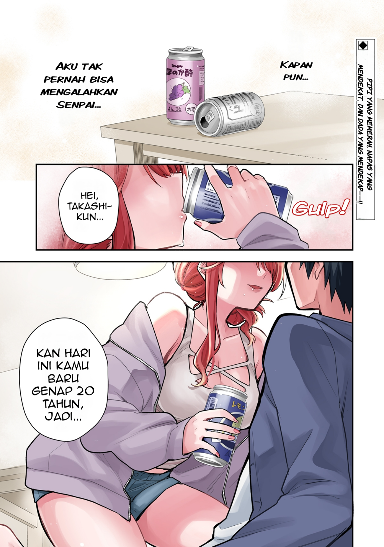 Osake to Senpai Kanojo to no Amaama Doukyo Love Comedy wa Hatachi ni Natte kara Chapter 1 - halaman 2