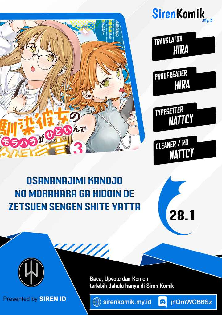 Osananajimi Kanojo no Morahara ga Hidoin de Zetsuen Sengen shite Yatta Chapter 28.1 - halaman 1