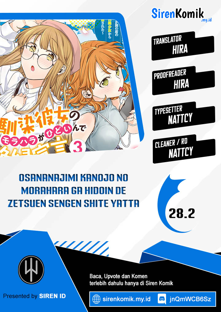 Osananajimi Kanojo no Morahara ga Hidoin de Zetsuen Sengen shite Yatta Chapter 28.2 - halaman 1