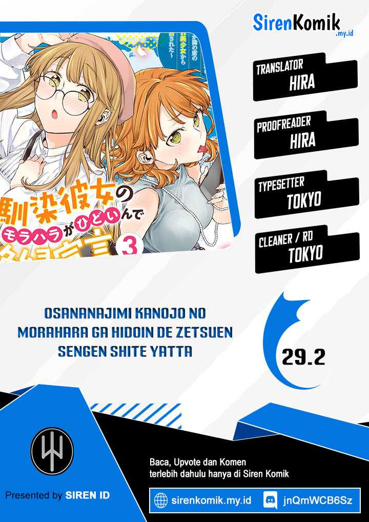 Osananajimi Kanojo no Morahara ga Hidoin de Zetsuen Sengen shite Yatta Chapter 29.2 - halaman 1