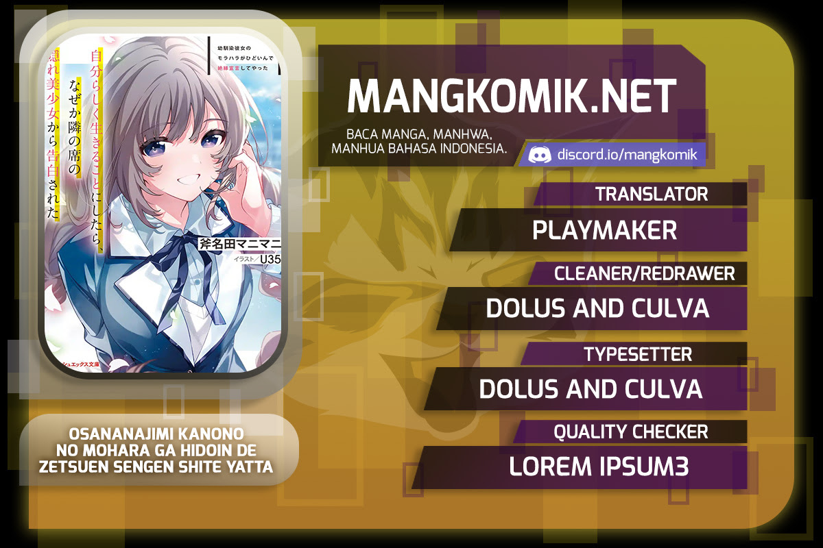 Osananajimi Kanojo no Morahara ga Hidoin de Zetsuen Sengen shite Yatta Chapter 4.1 - halaman 1