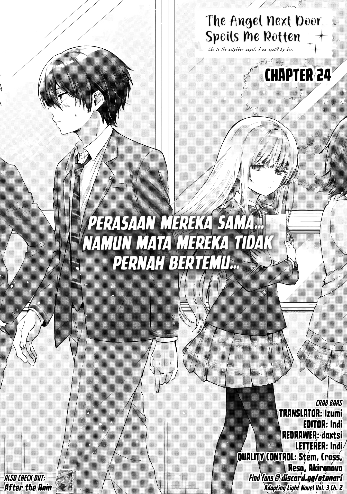 Otonari no Tenshi-sama ni Itsunomanika Dame Ningen ni Sareteita Ken Chapter 24.1 - halaman 1
