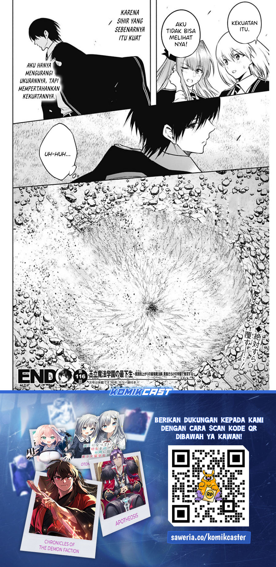 Ouritsu Mahou Gakuen no Saikasei: Slum Agari no Saikyou Mahoushi, Kizoku darake no Gakuen de Musou suru Chapter 116 - halaman 9