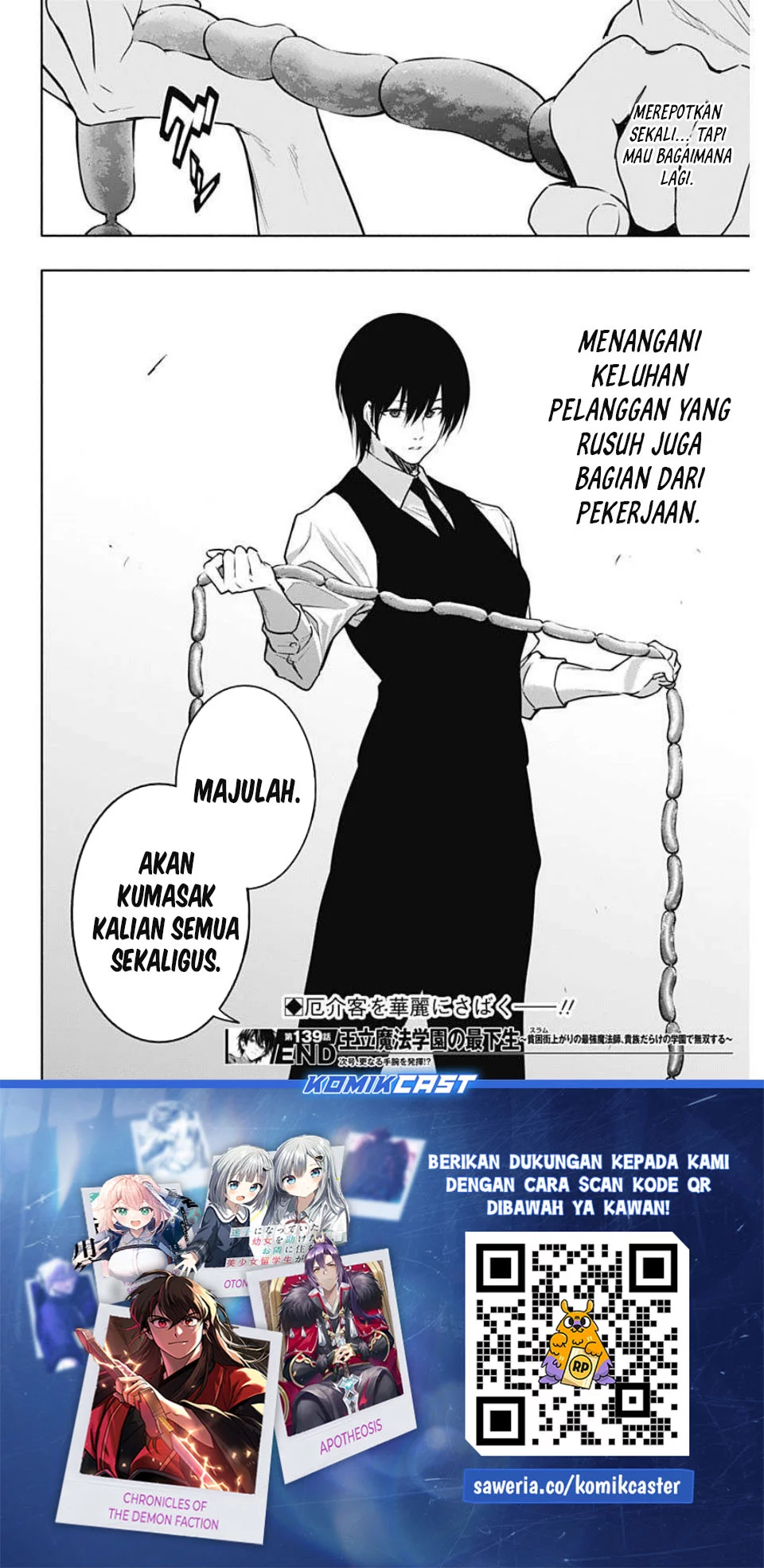 Ouritsu Mahou Gakuen no Saikasei: Slum Agari no Saikyou Mahoushi, Kizoku darake no Gakuen de Musou suru Chapter 139 - halaman 9
