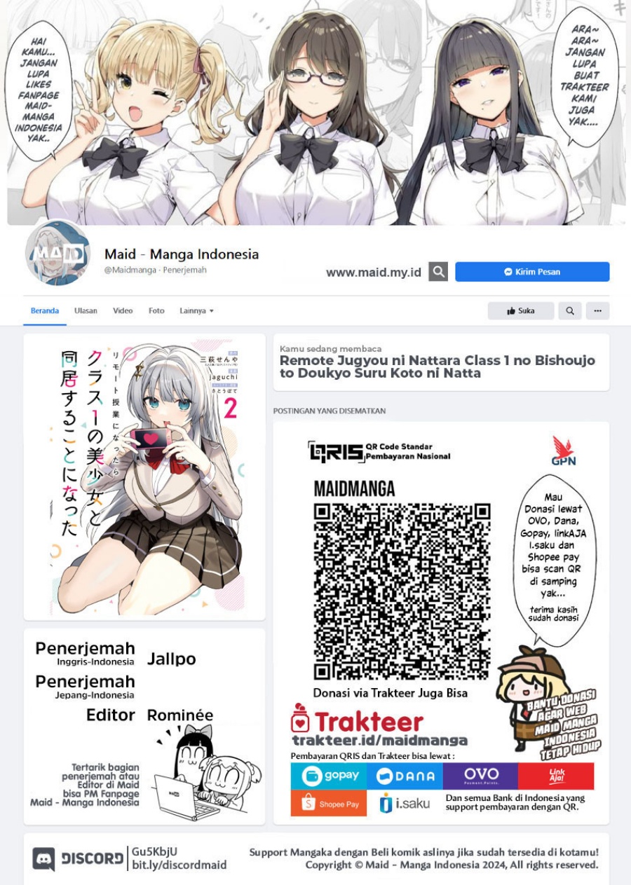 Remote Jugyou ni Nattara Class 1 no Bishoujo to Doukyo suru Koto ni Natta Chapter 12 - halaman 2