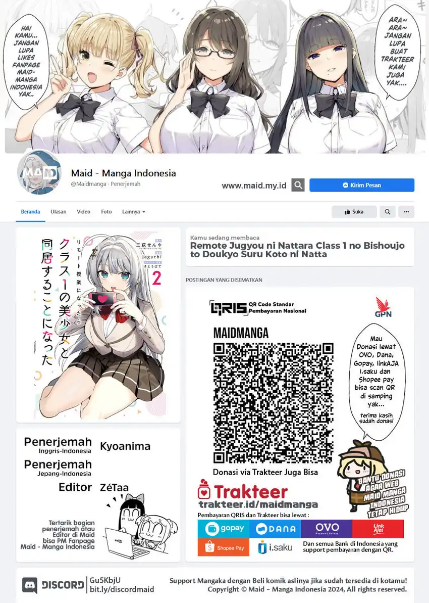Remote Jugyou ni Nattara Class 1 no Bishoujo to Doukyo suru Koto ni Natta Chapter 15 - halaman 2