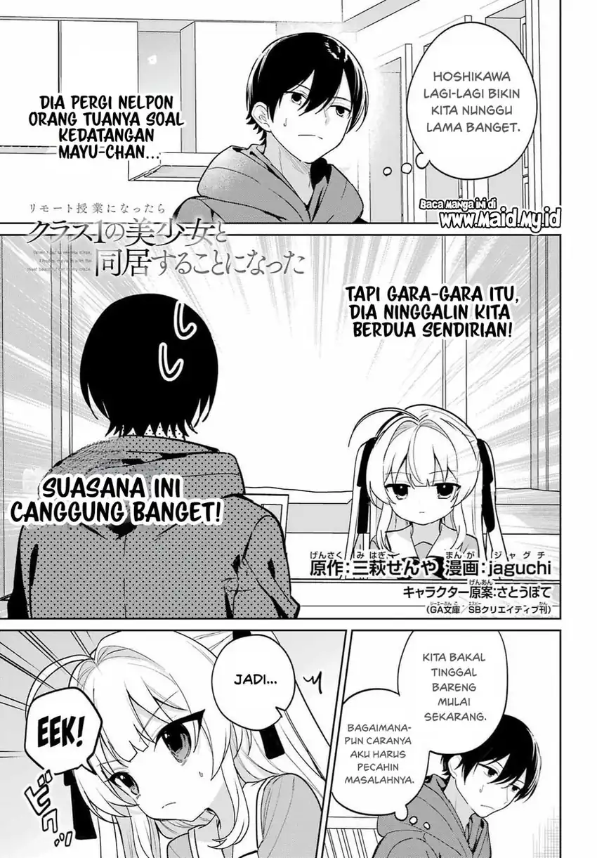 Remote Jugyou ni Nattara Class 1 no Bishoujo to Doukyo suru Koto ni Natta Chapter 15 - halaman 3