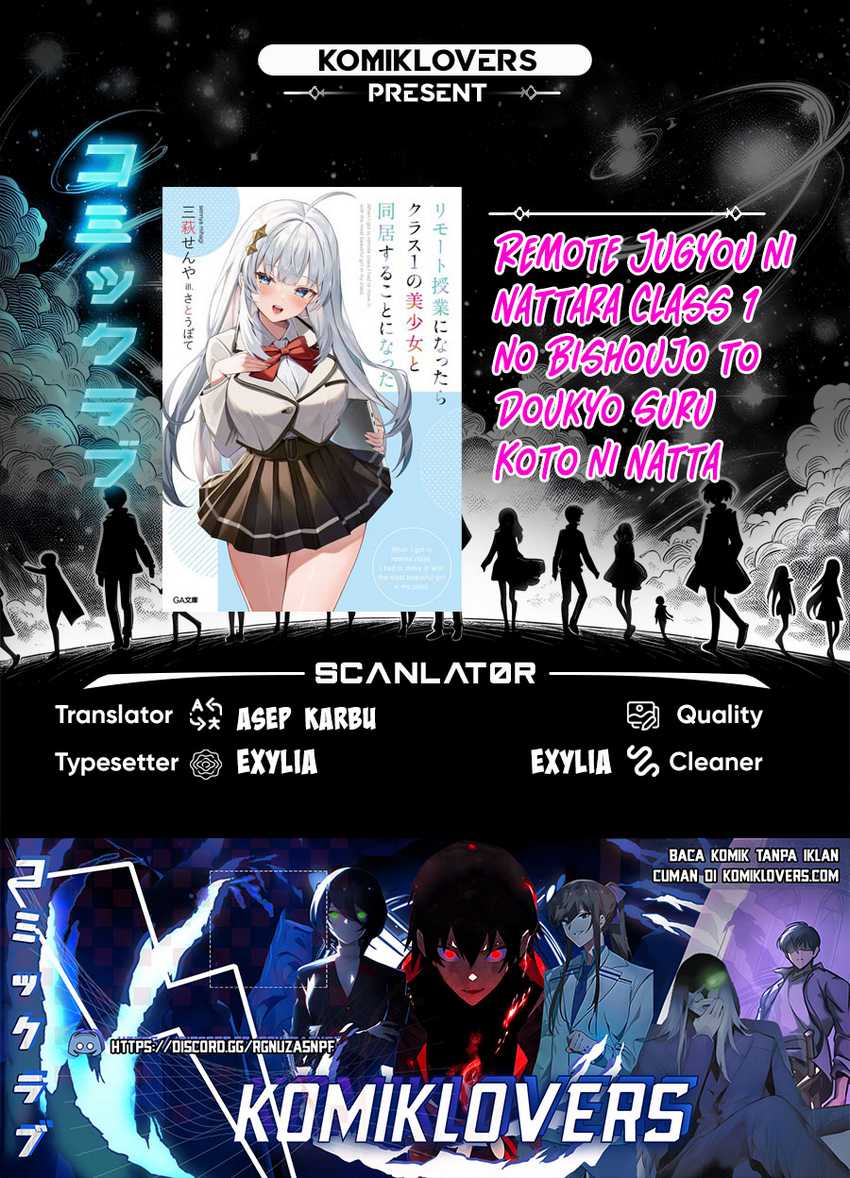 Remote Jugyou ni Nattara Class 1 no Bishoujo to Doukyo suru Koto ni Natta Chapter 2 - halaman 1