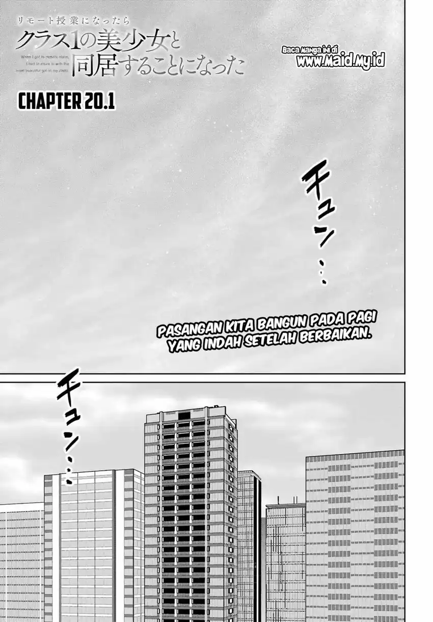 Remote Jugyou ni Nattara Class 1 no Bishoujo to Doukyo suru Koto ni Natta Chapter 20.1 - halaman 3